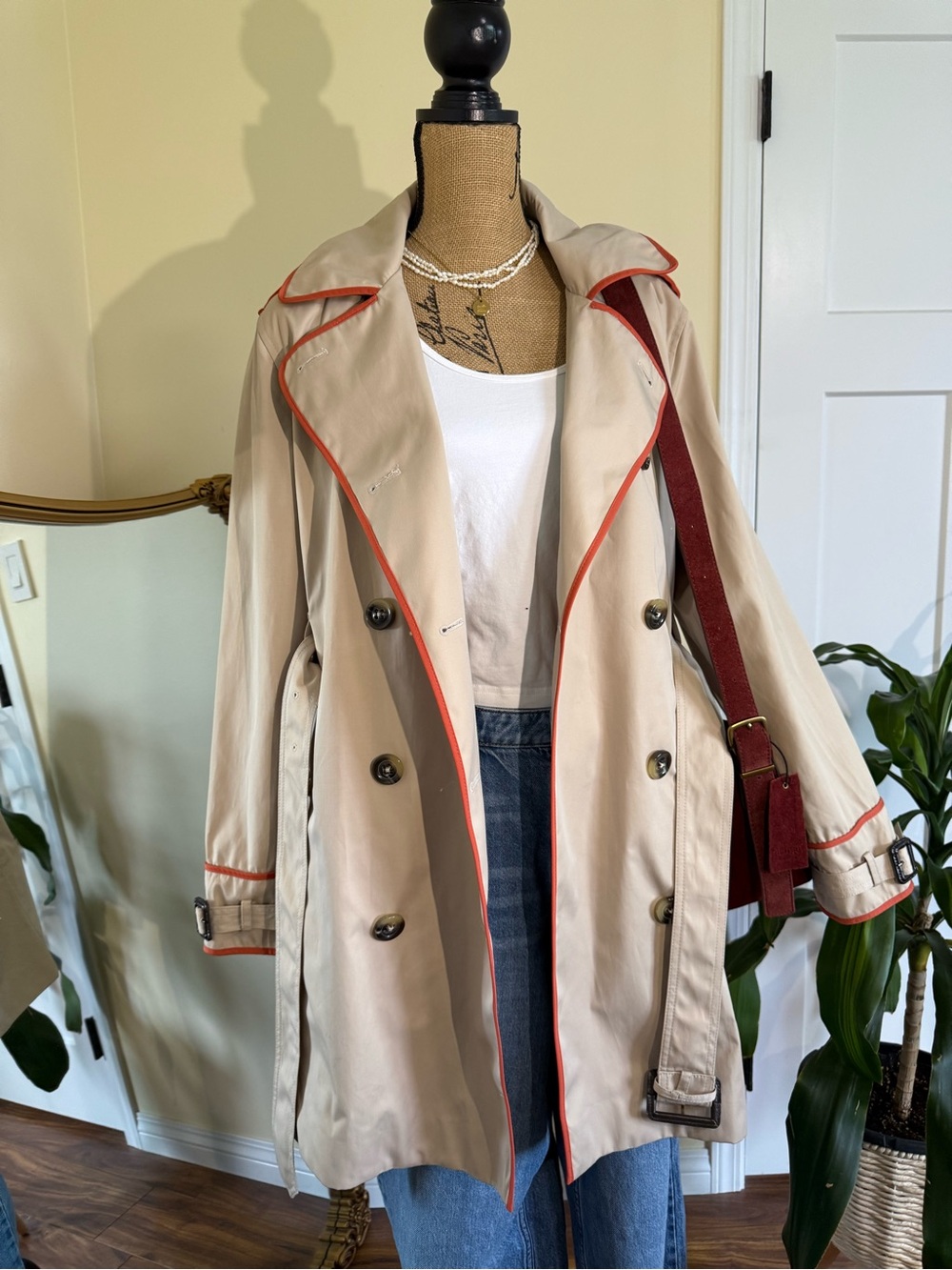 London Fog Beige Trench Coat - Women's Classic Double-Breasted Coat